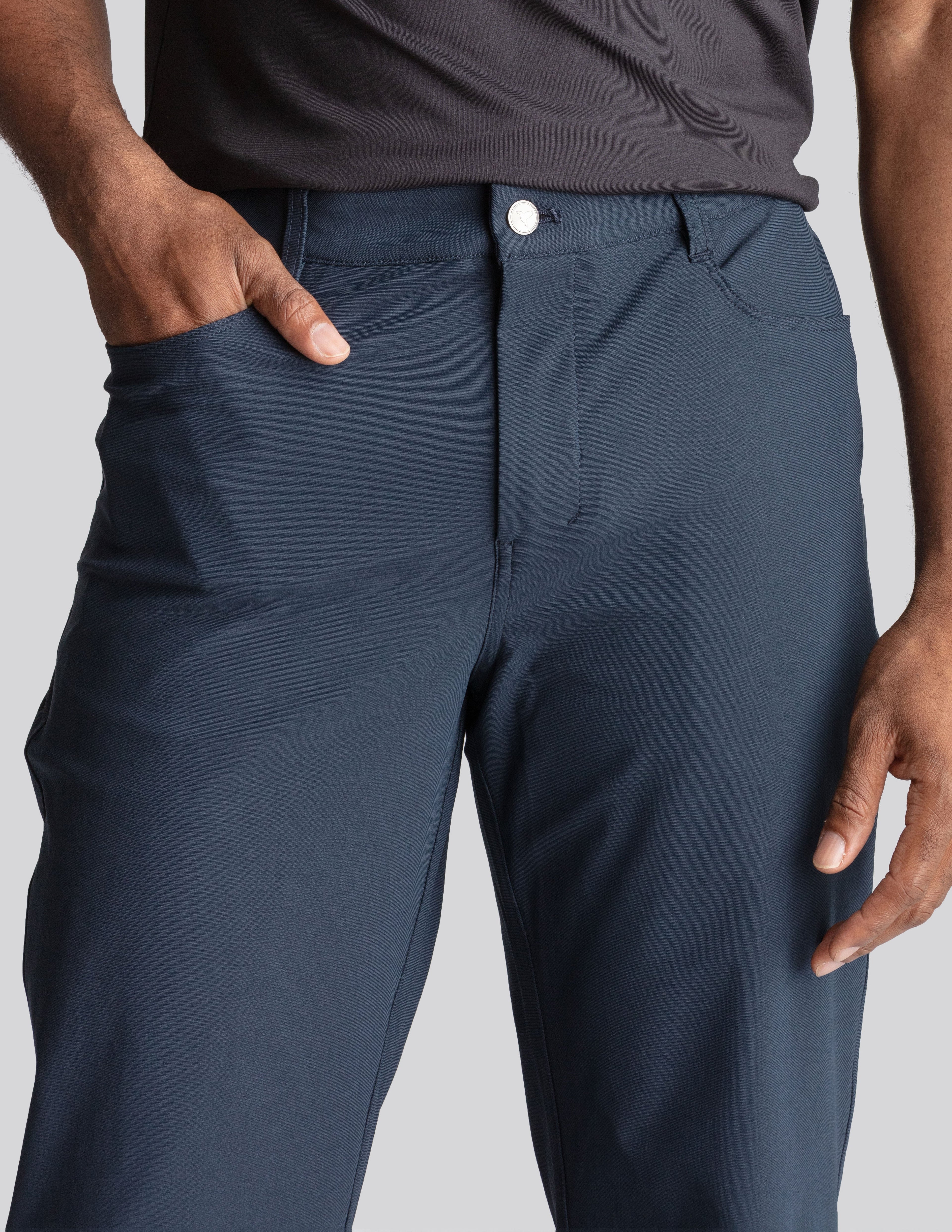 5-Pocket Tech Pants- Navy - Relaxed Fit (The Apollowned)