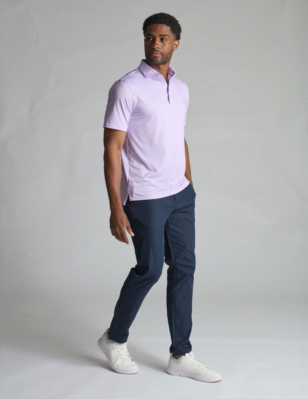 NoFlop Golf Polo - Purple Bowtie (Mulligan's Island)