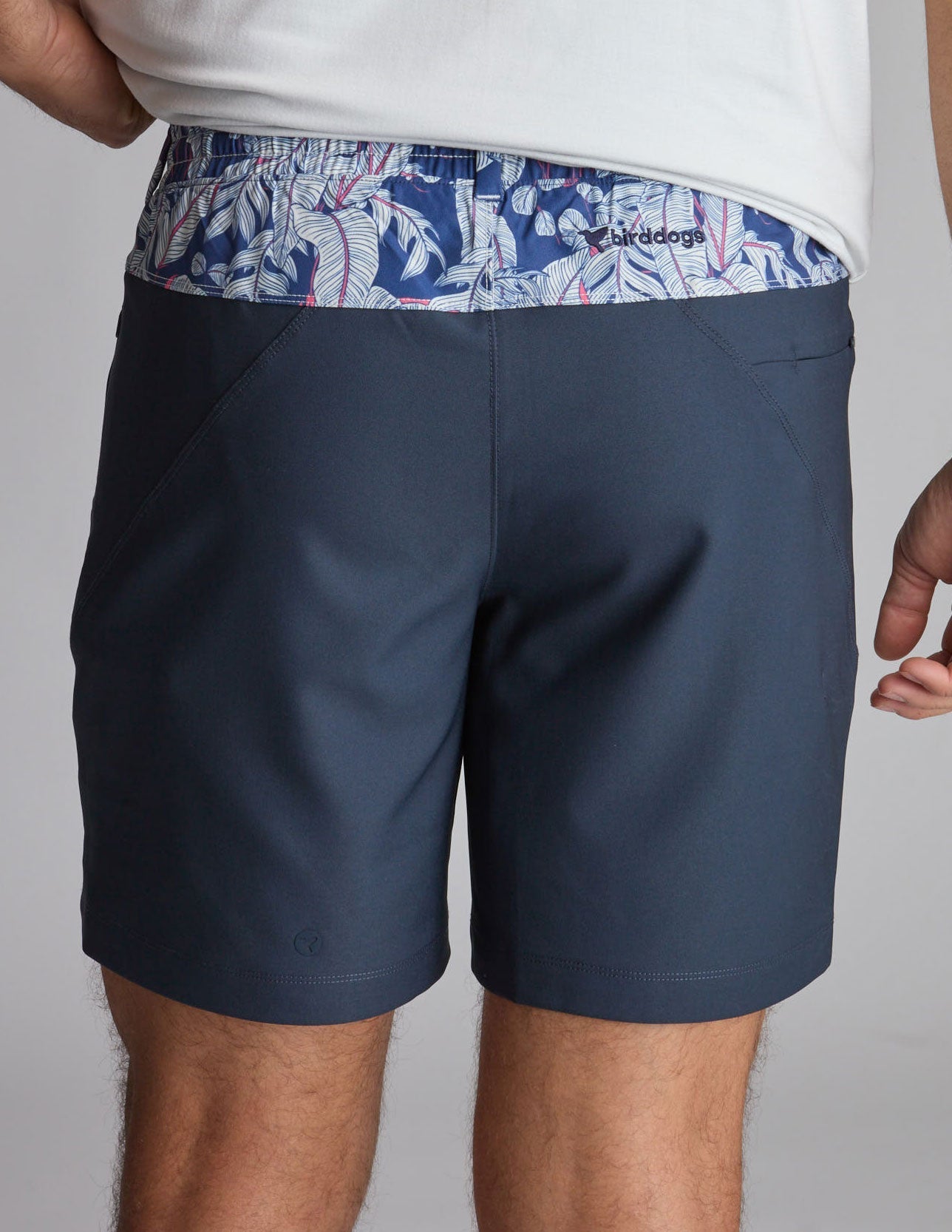 3 in 1 Khaki Shorts - Navy &amp; Royal Ferns (Osmunda the Greats)