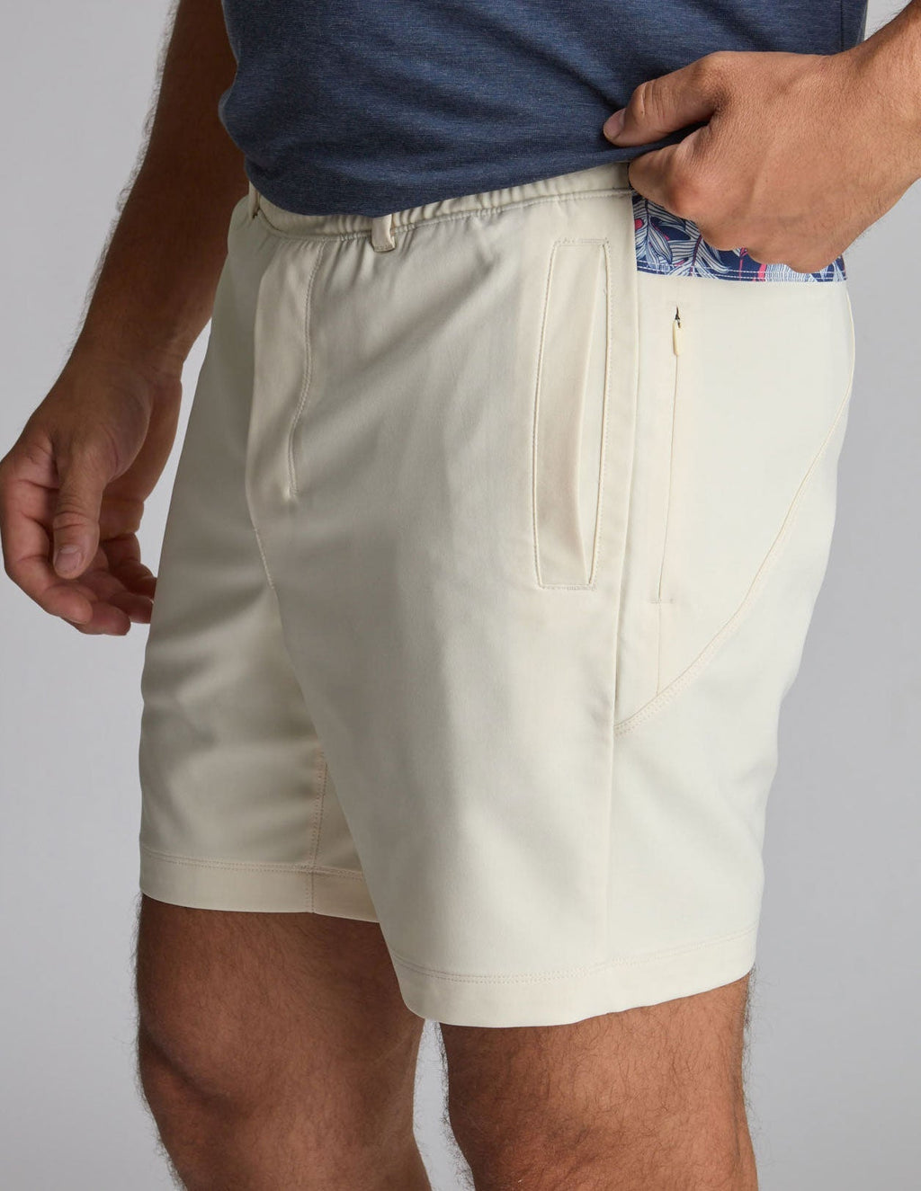 3 in 1 Khaki Shorts - Dublin Stone &amp; Royal Ferns (Tight Lotus)