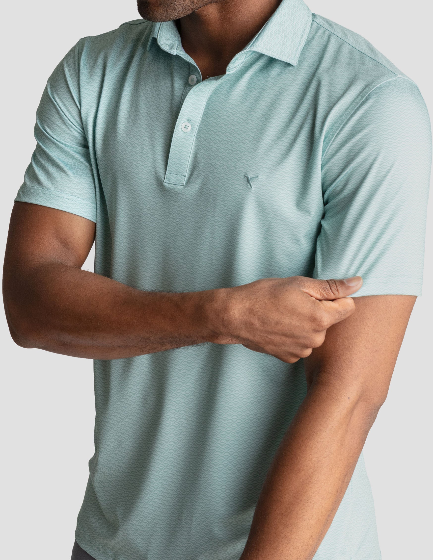 NoFlop Golf Polo - Green Wave (The 18th &amp; Aperol)