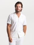Tech Linen Camp Collar - White (The Slow Burn)