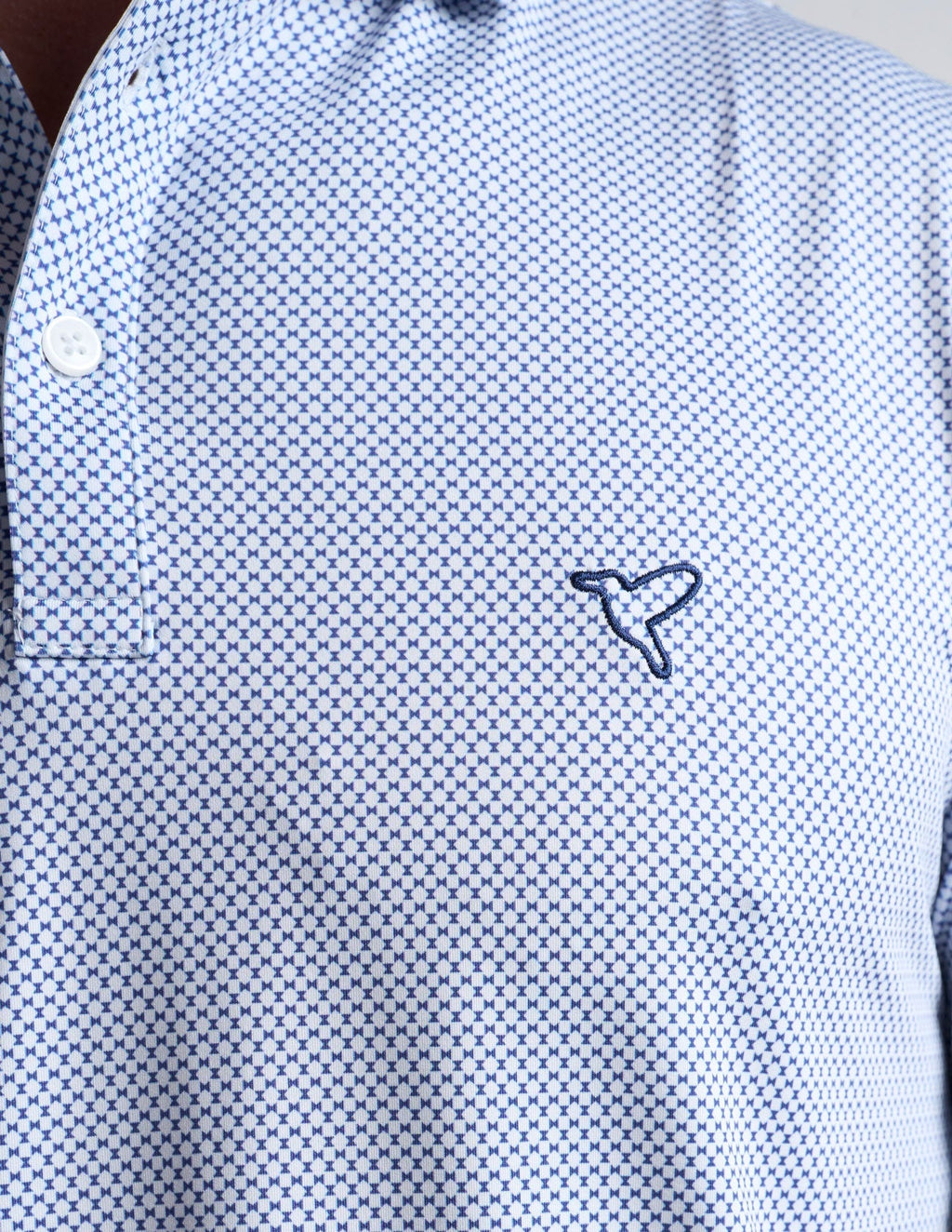 NoFlop Golf Polo - Blue Bowtie (The Texas Wedge Enthusiast)