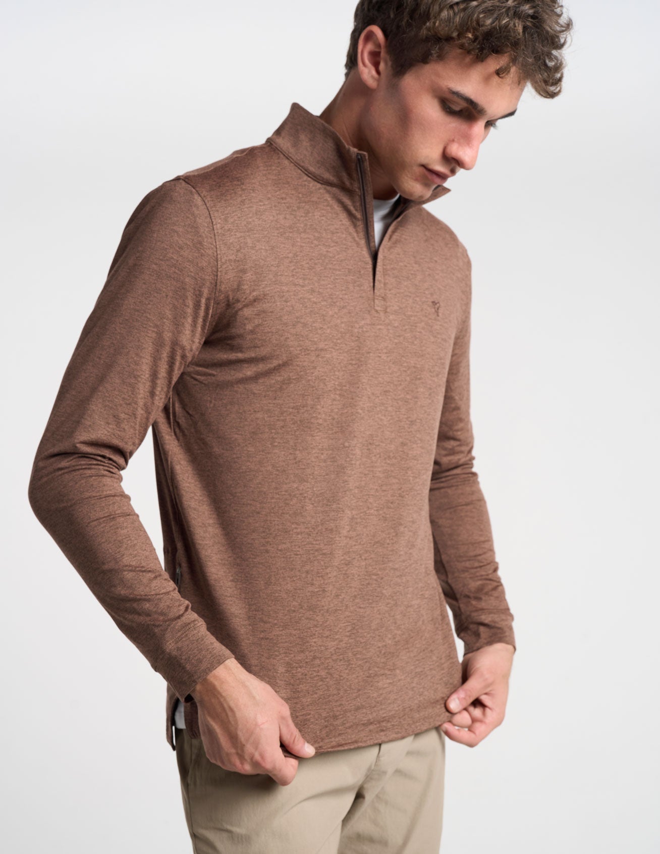 Quarter Zip - Brown Heather (The Bandito)