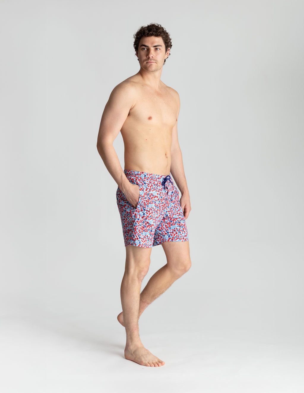 Swim Shorts - Blue &amp; Red Flower (Yachtstock '77)