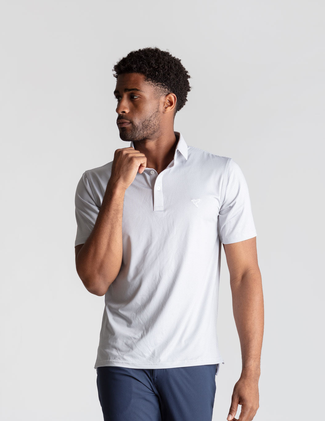 NoFlop Golf Polo - Gray Bowtie (The Clubhouse Fixture)