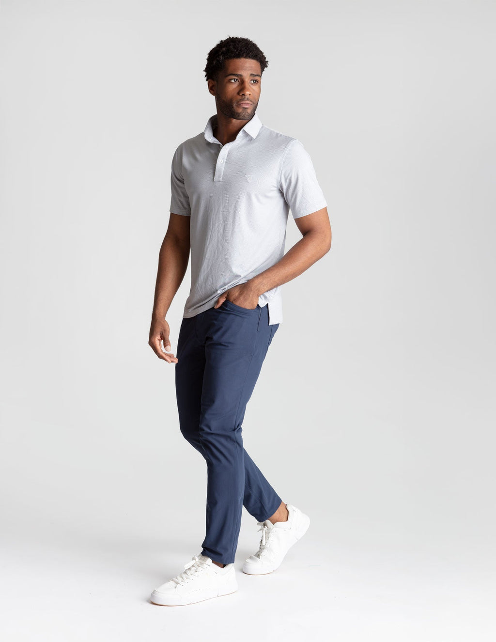 NoFlop Golf Polo - Gray Bowtie (The Clubhouse Fixture)